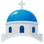 Логотип: синий купол церкви Санторини