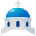 Логотип: синий купол церкви Санторини
